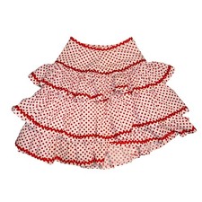 Vintage Kids Red Polka Dot Tiered Ruffle Skirt Ric Rac Trim Costume Retro