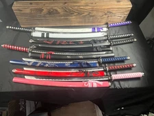 40" Japanese Samurai Dragon Sword Red Blue or White Carbon Steel Katana Ninja