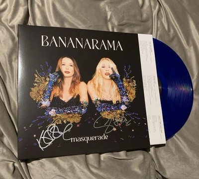 NEW Blue vinyl BANANARAMA Masquerade  AUTOGRAPHED / SIGNED.