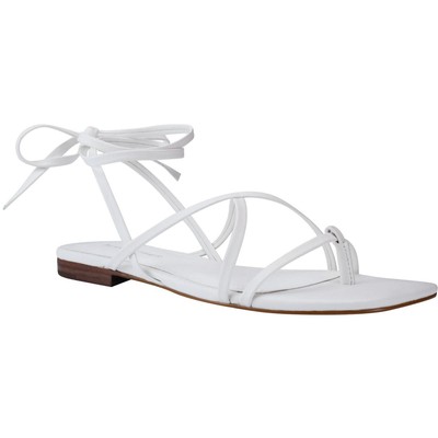 Marc Fisher Womens Latent Strappy Square Toe Flats Thong Sandals Shoes BHFO 1611