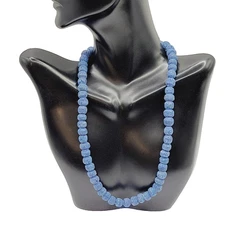 Choker Modern Blue Dyed Lava Bead Round Shaped Volcanic Stone Unisex Necklace