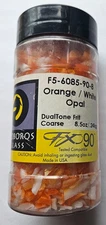 COE 90 Orange / White Opal - Uroboros (Retired) Dual Tone Coarse Frit 8.5 oz