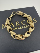 9ct Gold Tulip Bracelet 7.1" 8mm 15.9g approx