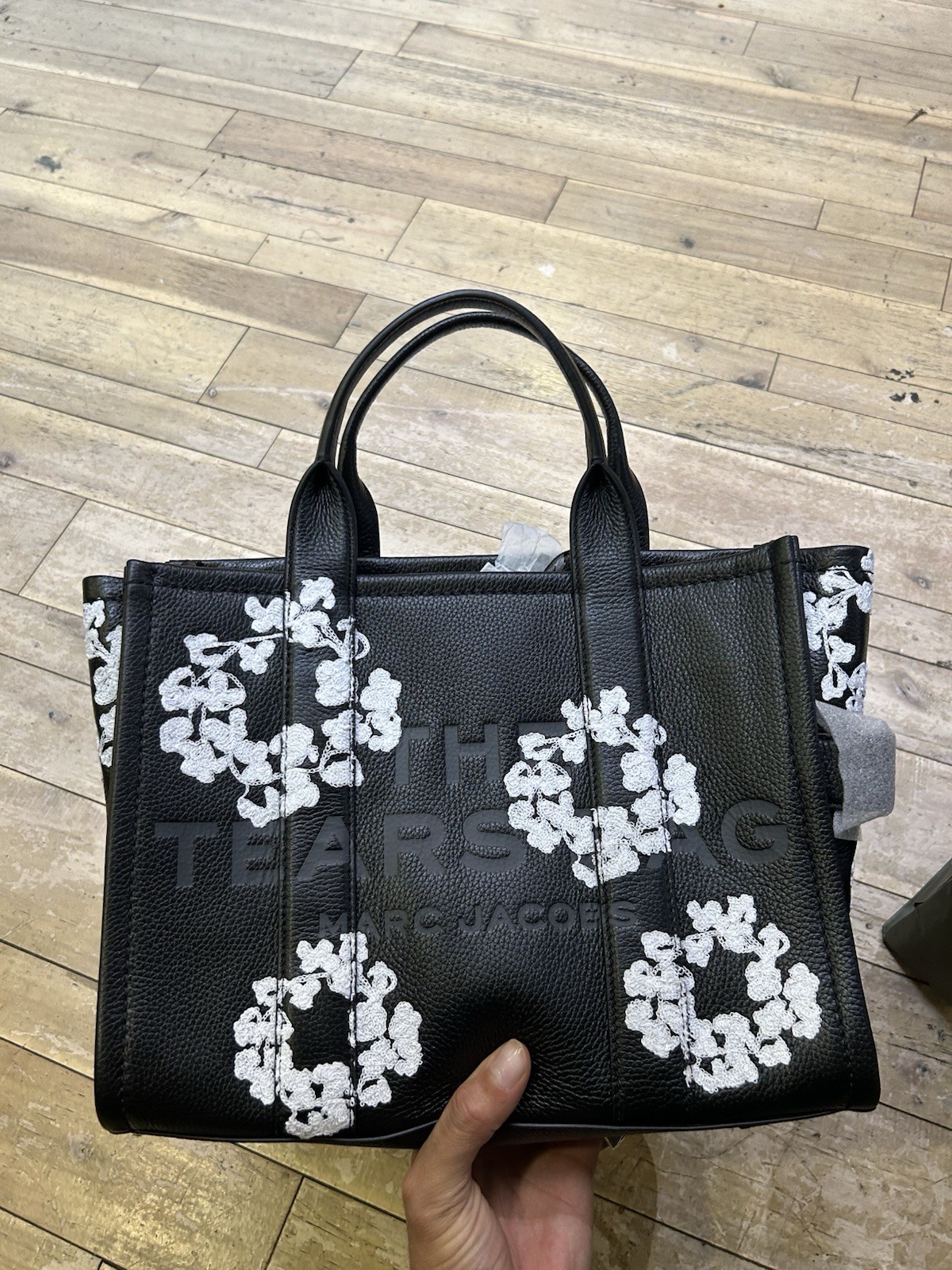 Marc Jacobs Denim Tears Black Leather Tote Bag OS