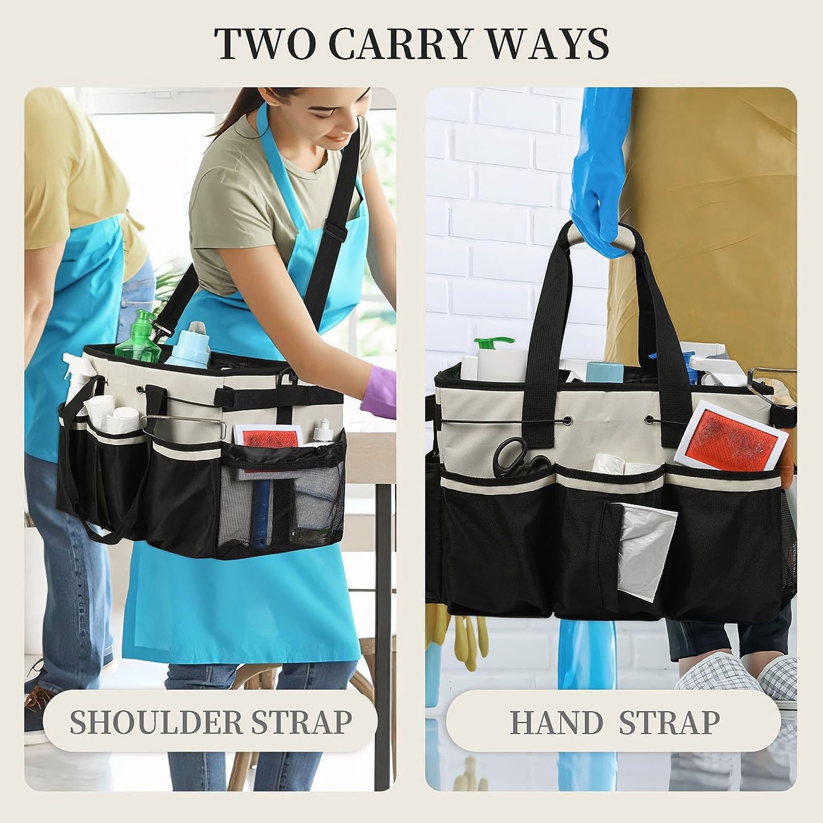 Wearable Cleaning Bag Cleaning Supplies Organizer Bag With Handle Shoulder