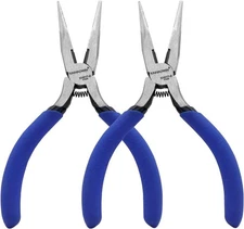 Mini Needle Nose Pliers 5"-2 Pack KAIHAOWIN Small Long Nose Pliers with Wire 