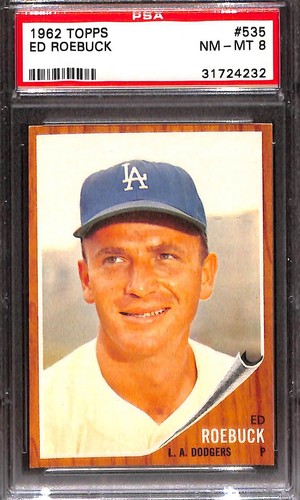 1962 Topps #535 ED ROEBUCK PSA 8 NM-MT 31724232