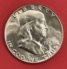 1953 P Franklin Silver Half Dollar, Gem Uncirculated.