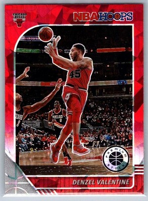 2019-20 Hoops Premium Stock Denzel Valentine Prizms Red Cracked Ice #30