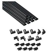 157in. Cable Raceway Kit Black - Wire Management System with Connectors