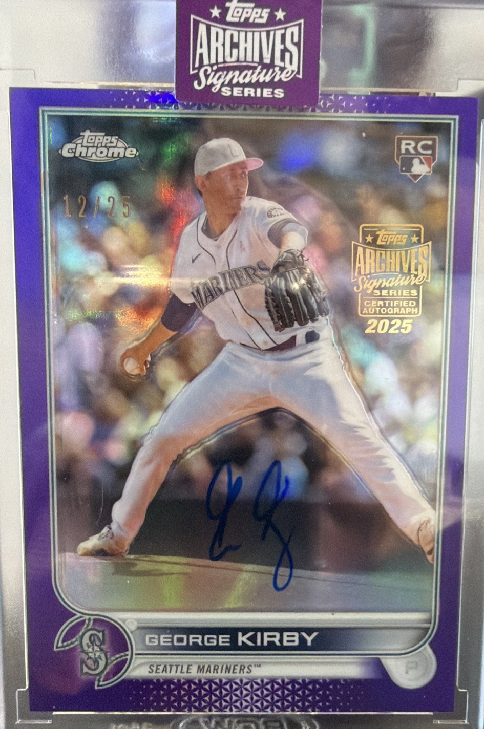 2022 Topps Chrome - Rookie Autograph George Kirby Purple Refractor /250 (AU, RC)