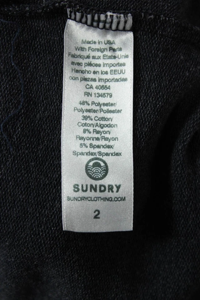 Sundry Womens Star Print Long Sleeve Front Pocket Pullover Hoodie Navy Size 2 - Image 4 of 4