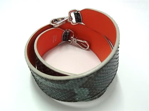 FENDI Python Shoulder Strap Blue Leather used Exc… - image 2