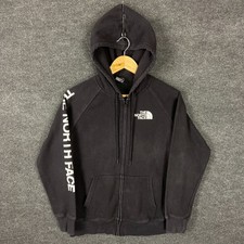 The North Face Womens Hoodie Size M Black Long Sleeve Full Zip Logo Activewear