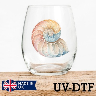 Nautilus Shell 8 Stück UV DTF Aufkleber - Glas Laptop Becher Tasse zl389