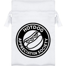 'Hot Dog Appreciation Society' Satin Drawstring Bag/Pouch (SB056488)