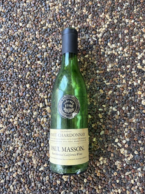 Vintage Empty Glass Bottle Paul Masson Pinot Chardonnay 750 mL