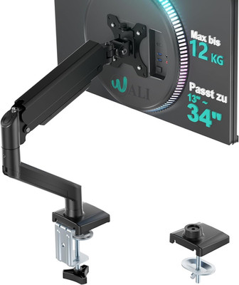 WALI Monitorhalterung Für 13-34 Zoll Bildschirme Bis Zu 12 Kg,Verstellbarer Moni