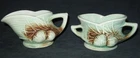 McCoy Pottery Sugar and Creamer Pinecone Design