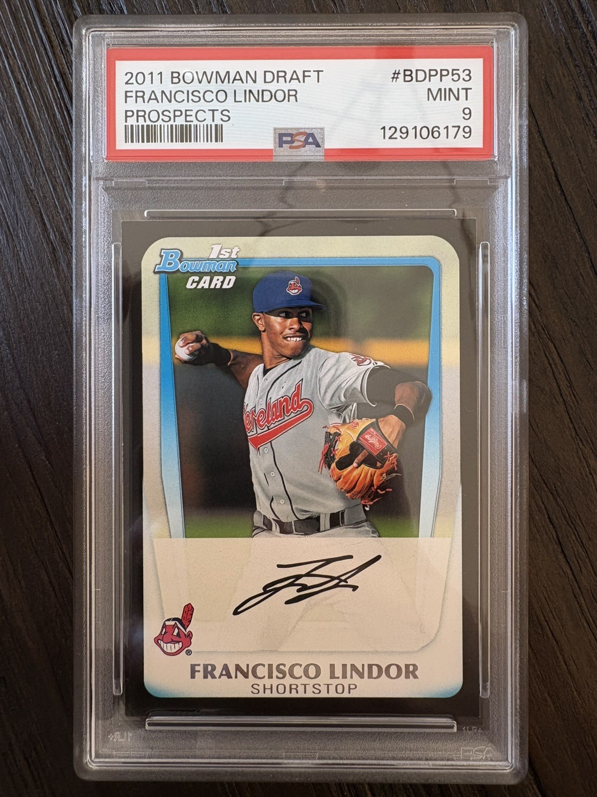 2011 Bowman Draft Picks & Prospects - Francisco Lindor #BDPP53 (RC) PSA 9!