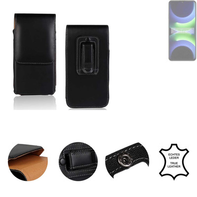 Echtleder Gürteltasche Schutzhülle für Huawei Enjoy 70s schwarz Case Slim Cli