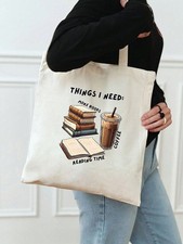 “Books, Coffee & Reading Time” Tote Bag – Literary Work & Book Lover Gift – UK