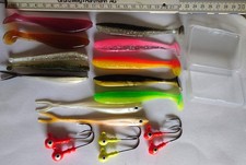 Jighead-Set 2x 20 + 4x 15  Gr. + 12  Gummifische, NEU, Paket 5