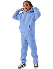 Unisex Fleece 2 Piece Outfits Girls Boys Hooded Sweatshirt and Jogger Sweatpa...