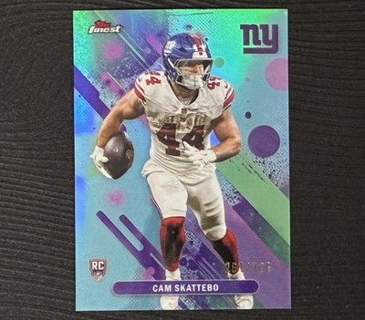 2025 TOPPS FINEST FOOTBALL SKY BLUE #18 CAM SKATTEBO RC GIANTS  261/325