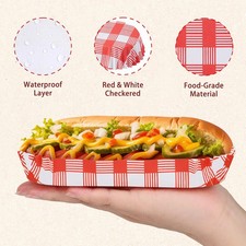 300 Pcs Paper Hot Dog Trays, Small Disposable Hot Dog Boats Fluted to Go NEW