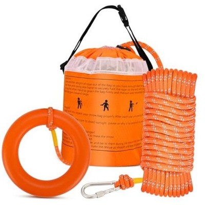 Ziopetru Water Rescue Throw Line Bag   50FT Reflective Throw Rope, Quick Dry