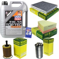 Mann Inspektionspaket 5L Liqui Moly Top Tec 5W-30 FüR VW Polo 1.9 TDI 1.4 Fox