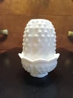 Fenton Mini Fairy Lamp - Milk Glass - Hobnail VTG 2 pc White Candle Holder 4.75"