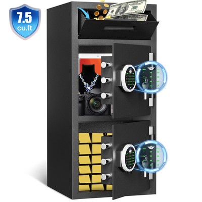 6.5Cub Digital Safe Box for home,Money Safe with Deposit Slot and Backlit Keypad