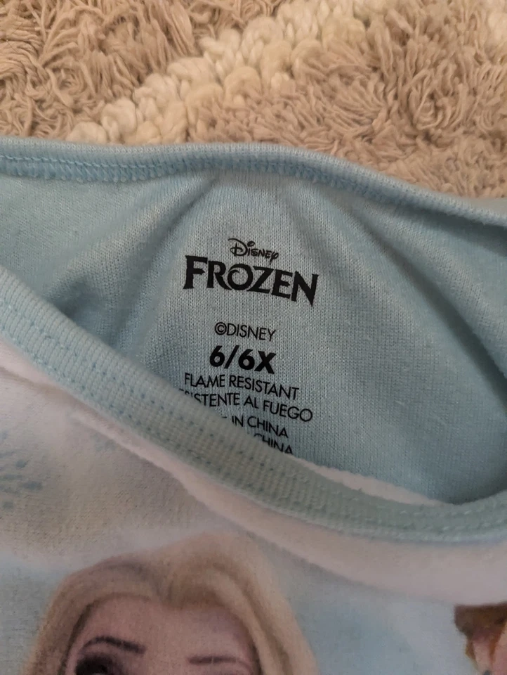 Usado en Excelente Condición Frozen Disney Princesa Niñas Talla 6 Pijama Camisón Paquete - 2 Pares Foto 4 de 4