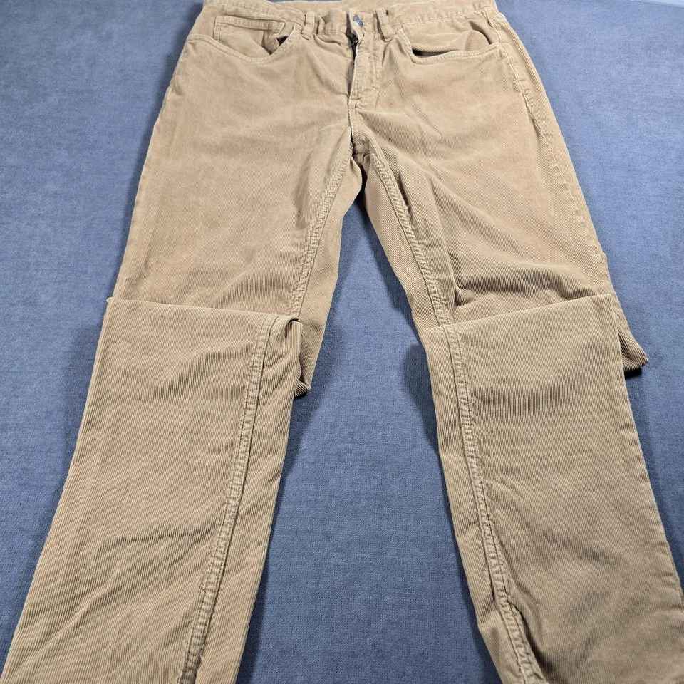 Brooks Brothers Red Fleece Pants Mens 32x32 Tan Corduroy 5 Pocket Straight Leg - Image 2 of 4