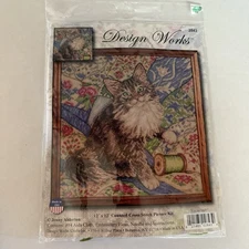 Design Works Cross Stitch Kit 2843 Jenny Alderton, Cat on Quilt