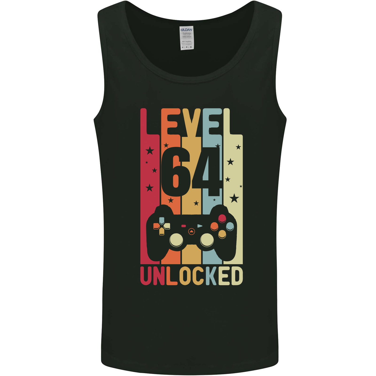 64th Birthday 64 Year Old Level Up Gaming Mens Vest Tank Top