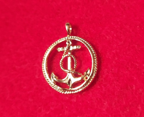 CIONDOLO CIONDOLO ANCORA MARINA PLACCATO ORO 14 KT CON COLLANA CORDA 24 POLLICI - 2281 - Foto 4 di 4