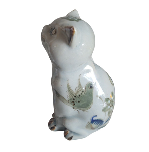 💖 EL PALOMAR Set of 2 Figural Cats 6" & 5" Hand Painted Blue Birds Made Mexico - Picture 6 of 12