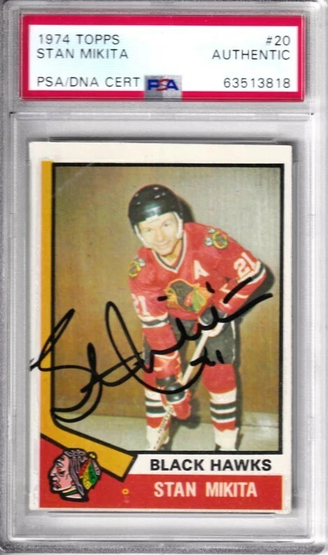 stan mikita autographed jersey