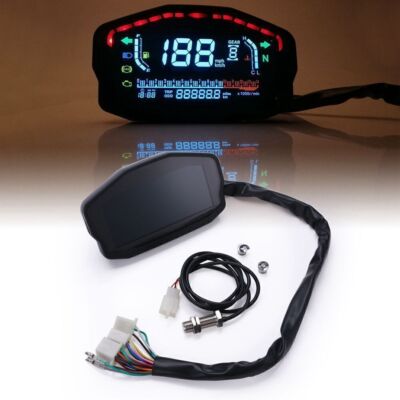 Digitale universal Motorrad Tachometer Drehzahlmesser Kilometerzähler MPH KMH DE