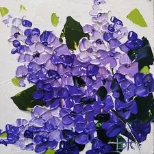 Lilacs Painting Impasto Oil Painting Floral Art Original Art 3D Art No Frame 4x4