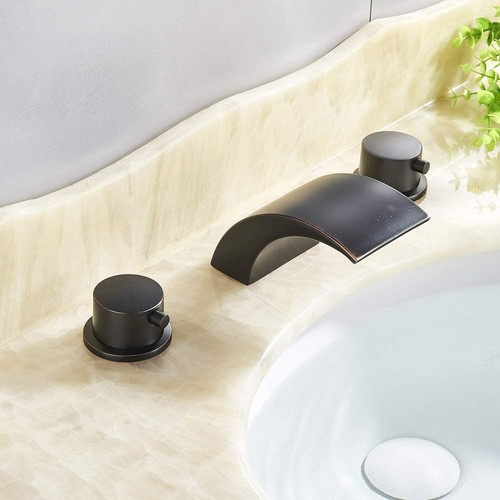 8 In Widespread Led Bathroom Faucet Basin 3 Hole Waterfall Vanity Sink Mixer Tap - Picture 54 of 80
