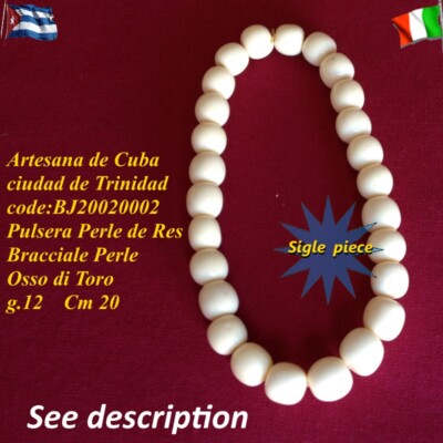 Bead Bracelet Bull bone Trinidad Cuban Art Piece Unique