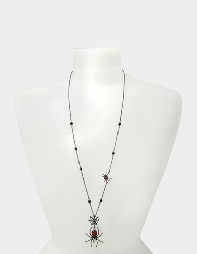 BETSEY JOHNSON GLAMPIRE SPIDER LONG PENDANT RED - Picture 3 of 3