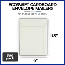 500 - 9x11.5 "EcoSwift Brand Self Seal Shipping Photo Cardboard Envelope Mailers