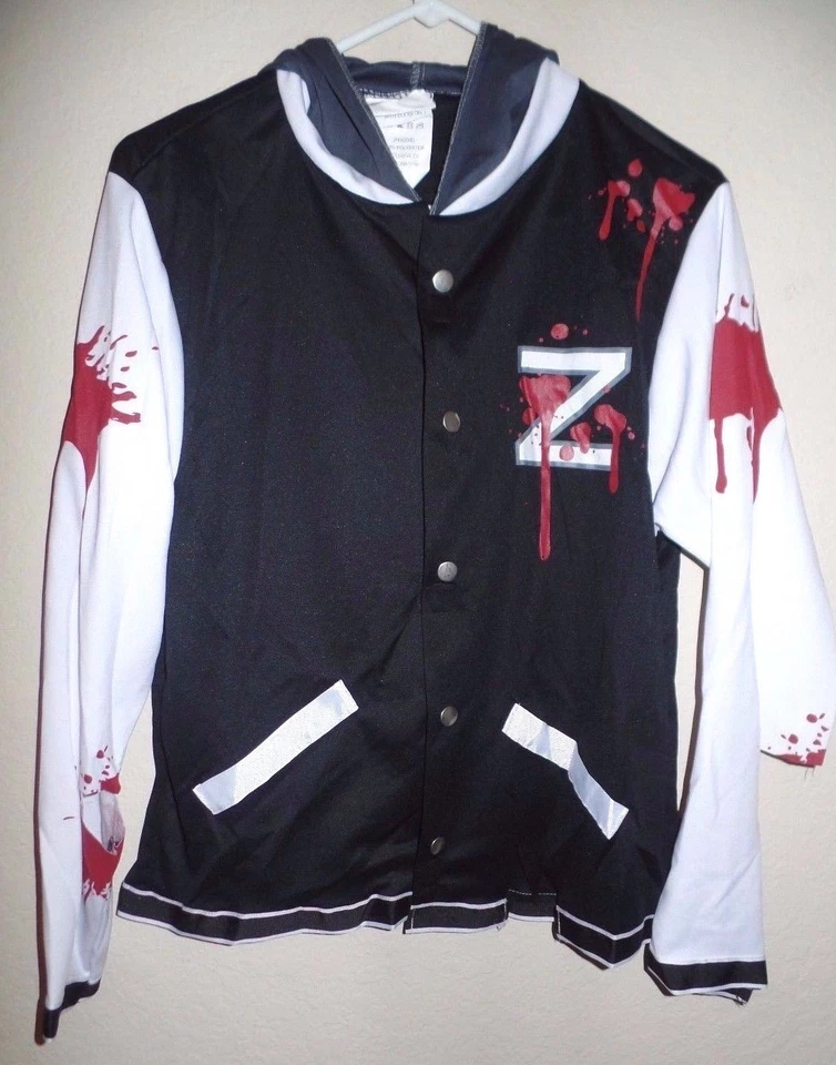 boys AGES 12 TO 16 HALLOWEEN HEART THROB ZOMBIE MASK JACKET 2 PC BLOOD RIPS NICE - Image 2 of 4