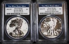 2013-WW 2 Coin West Point Mint Silver Eagle Set PCGS PR70 and MS70 First Strike