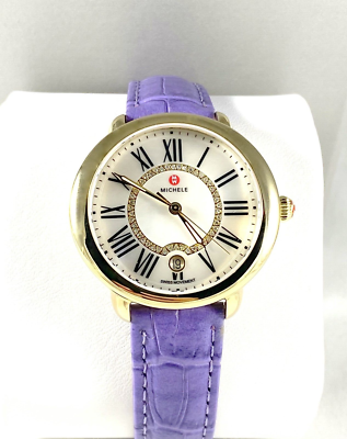 New Michele Serein Lavender Diamond Watch Michele Serein Purple Diamond-set Dial Stainless Steel  main image 2